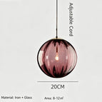 Single-head diameter 20cm red and purple striped glass / Not include light source