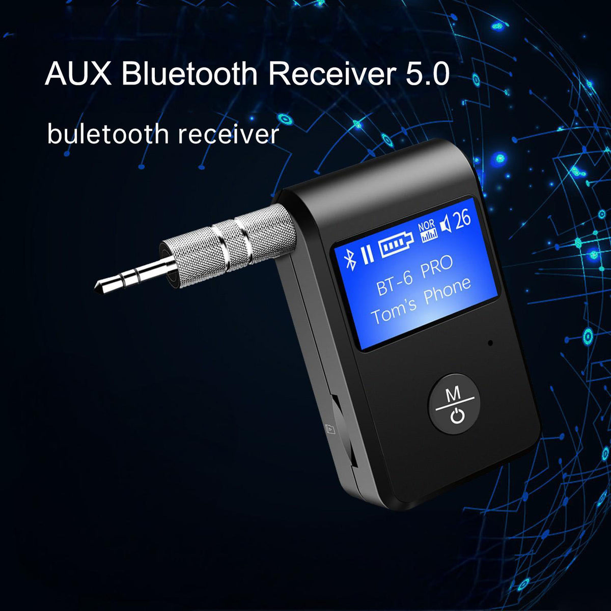 Adaptador Bluetooth 5.0 para Carro com AUX e Chamadas Mãos-Livres