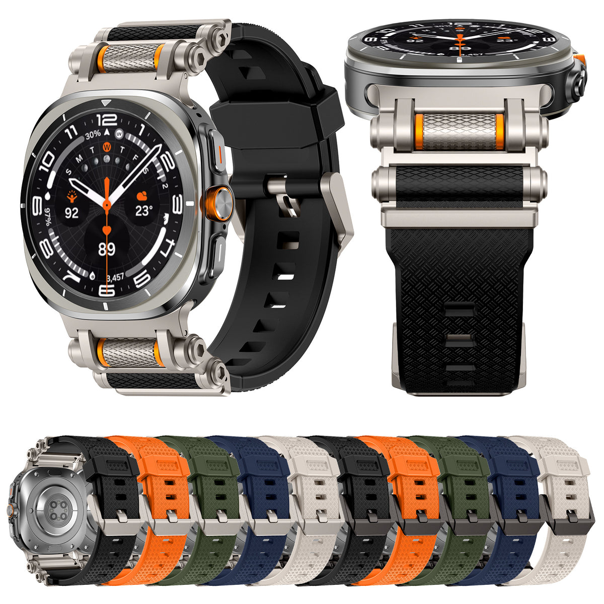 Carbon Fiber and Silicone Strap for Apple Watch and Samsung Ultra