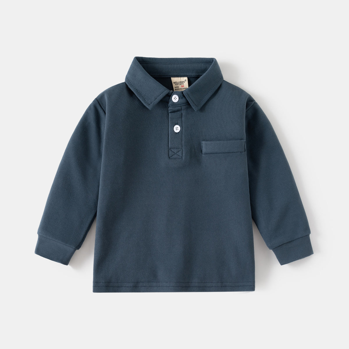 Long Sleeve Thickened Turn-Down Collar T-Shirt Baby Top Kids Clothing Wholesale