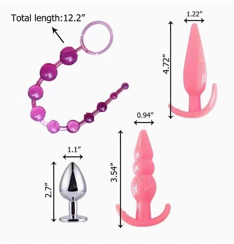 Kit Bondage Completo 14 Peças Couro e Peludo com Plug Anal | SM Adultos (+18)
