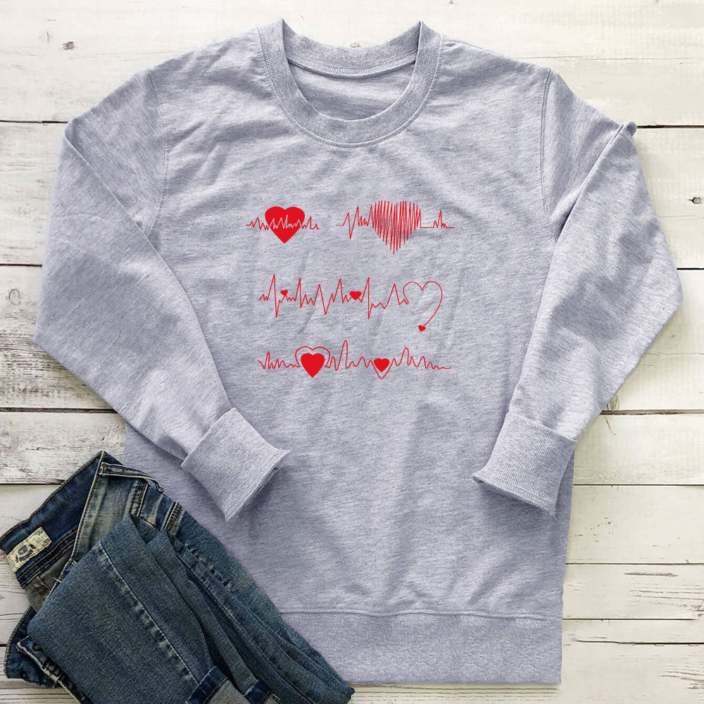 Round neck long sleeved sweatshirt