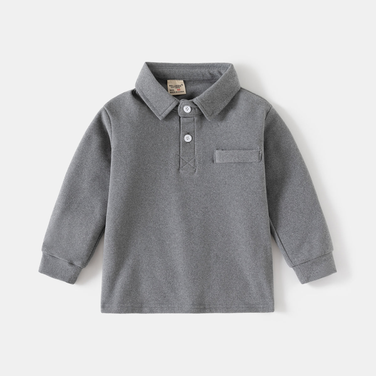 Long Sleeve Thickened Turn-Down Collar T-Shirt Baby Top Kids Clothing Wholesale