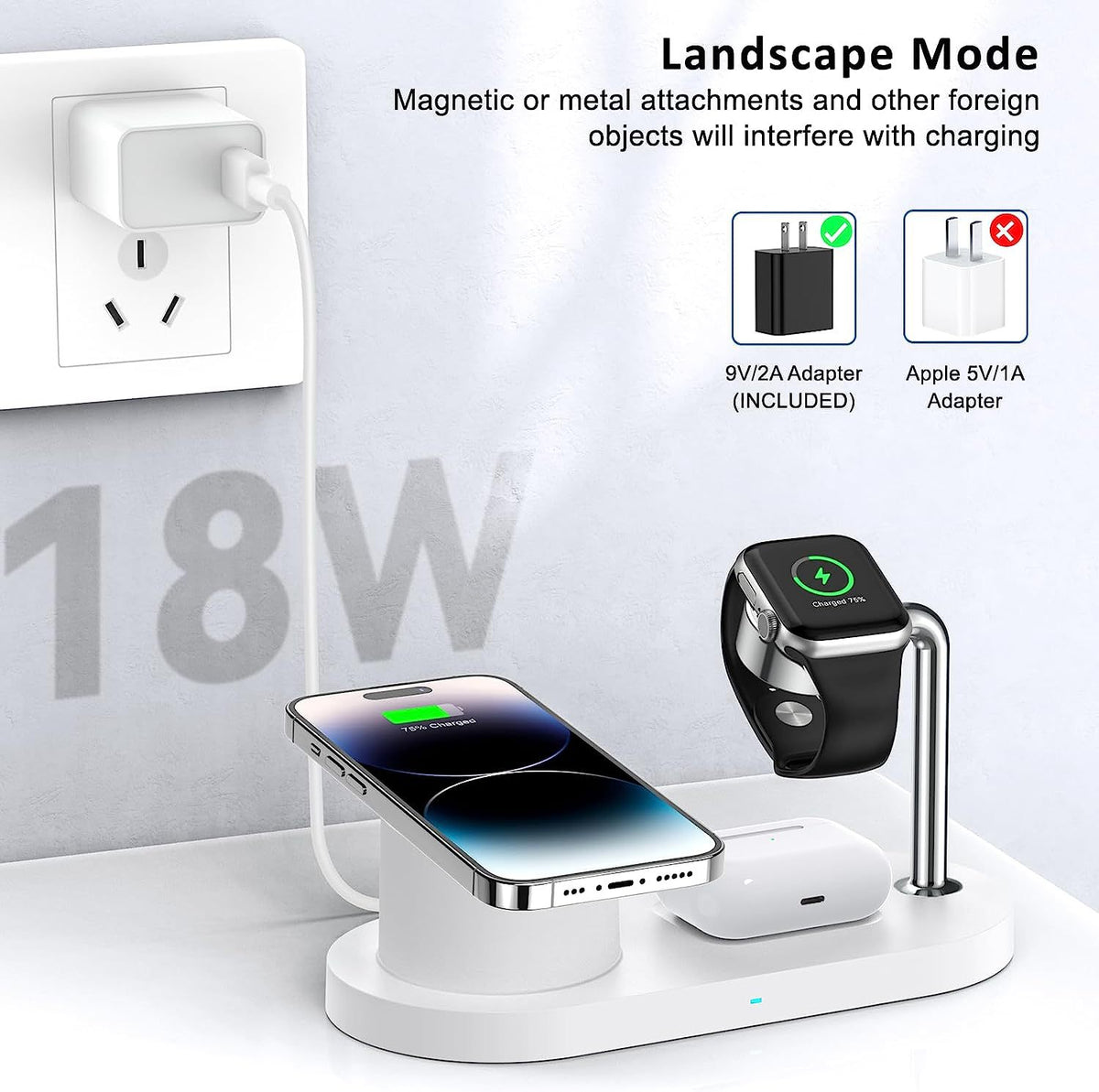 MagSafe magnetic suction three-in-one suitable for Apple mobile phone 15w wireless charging