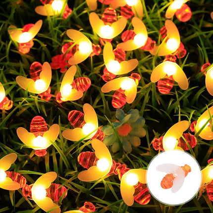 guirlanda de luzes solar flores LED Exterior