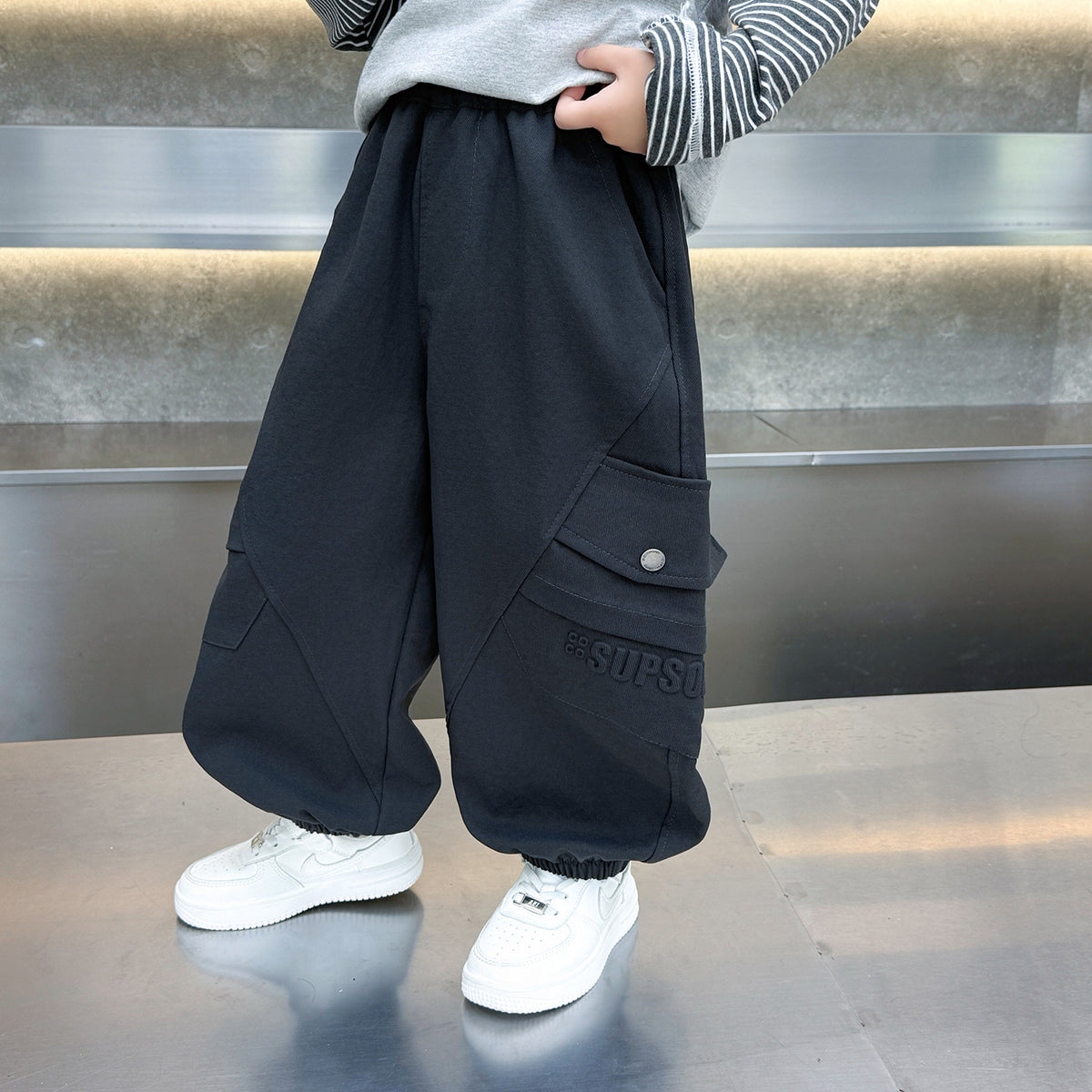 Cool Cargo Pants Boys Casual Long Trousers