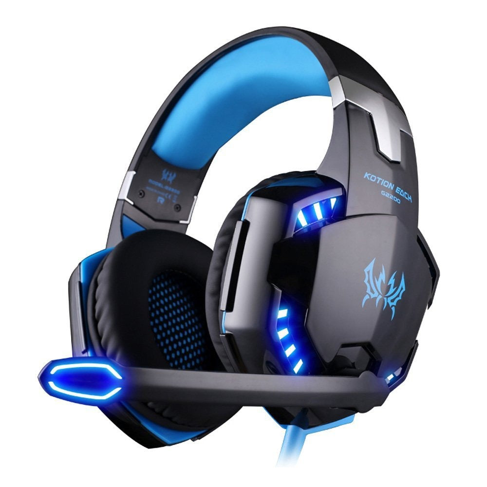 G2000 Head-Mounted Gaming Earphones with Wired Illumination, Heavy Bass, for Computer Esports PS4