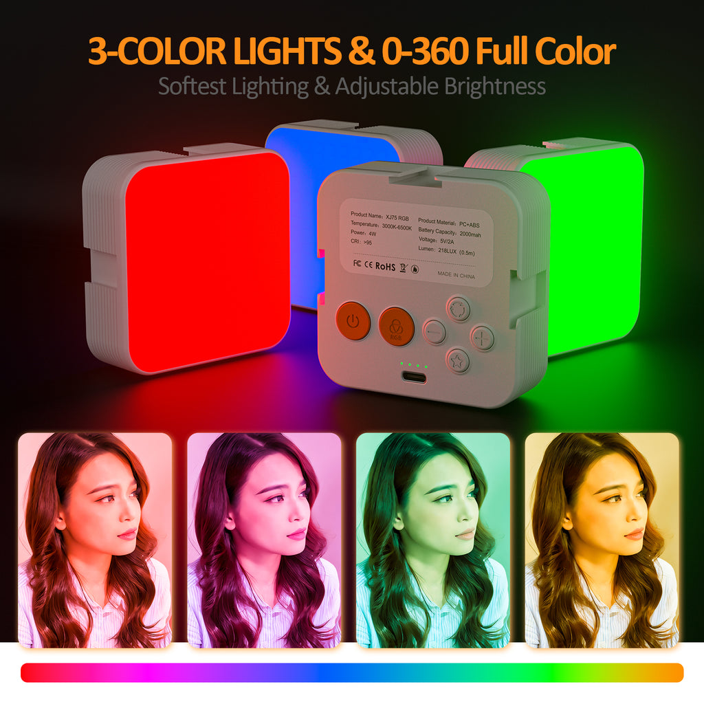 Camera pocket light, mini RGB atmosphere fill light for mobile phones, suitable for live streaming, VLOGs, video conferencing, and photography.