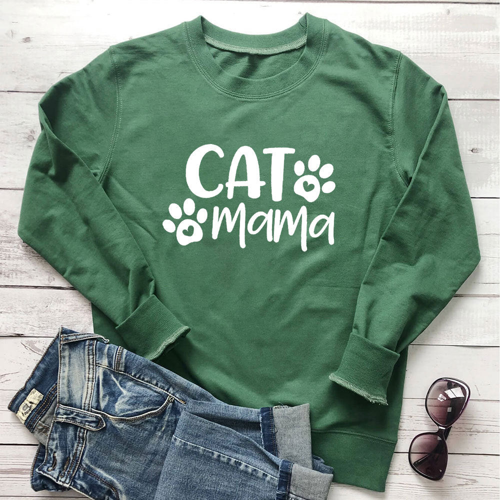 Cat Mama lettering cat print