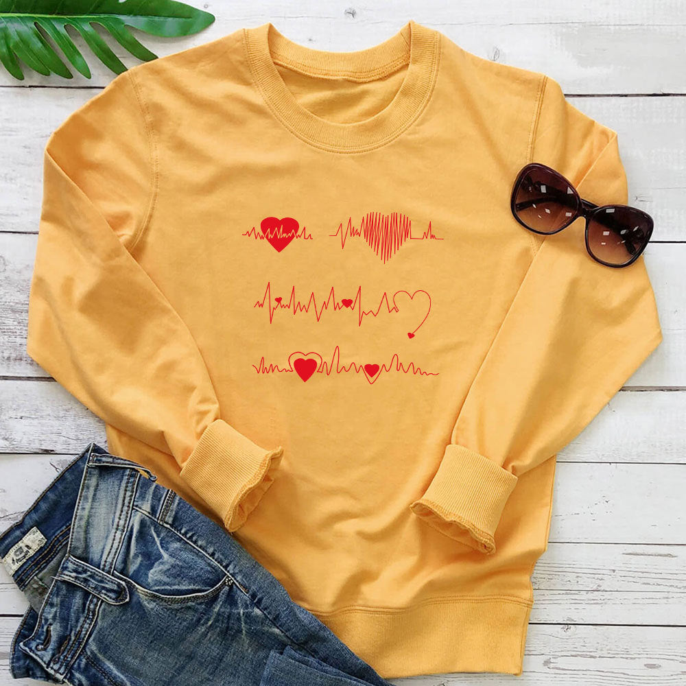 Round neck long sleeved sweatshirt