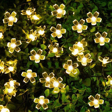 guirlanda de luzes solar flores