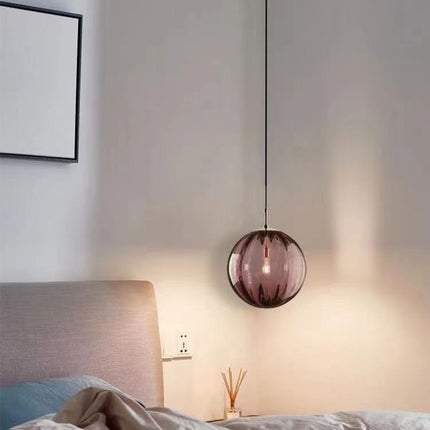 Smoke Gray Glass Sphere Hanging Light