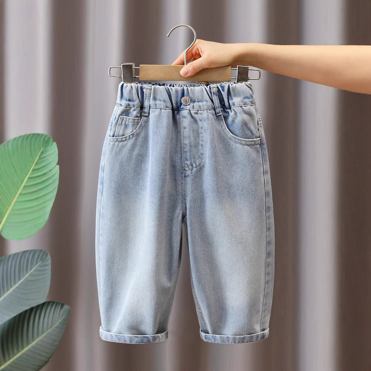 Casual Boys Light Wash Denim Jeans Relaxed Fit Long Pants