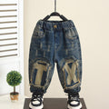 Retro Straight Leg Denim Pants for Boys