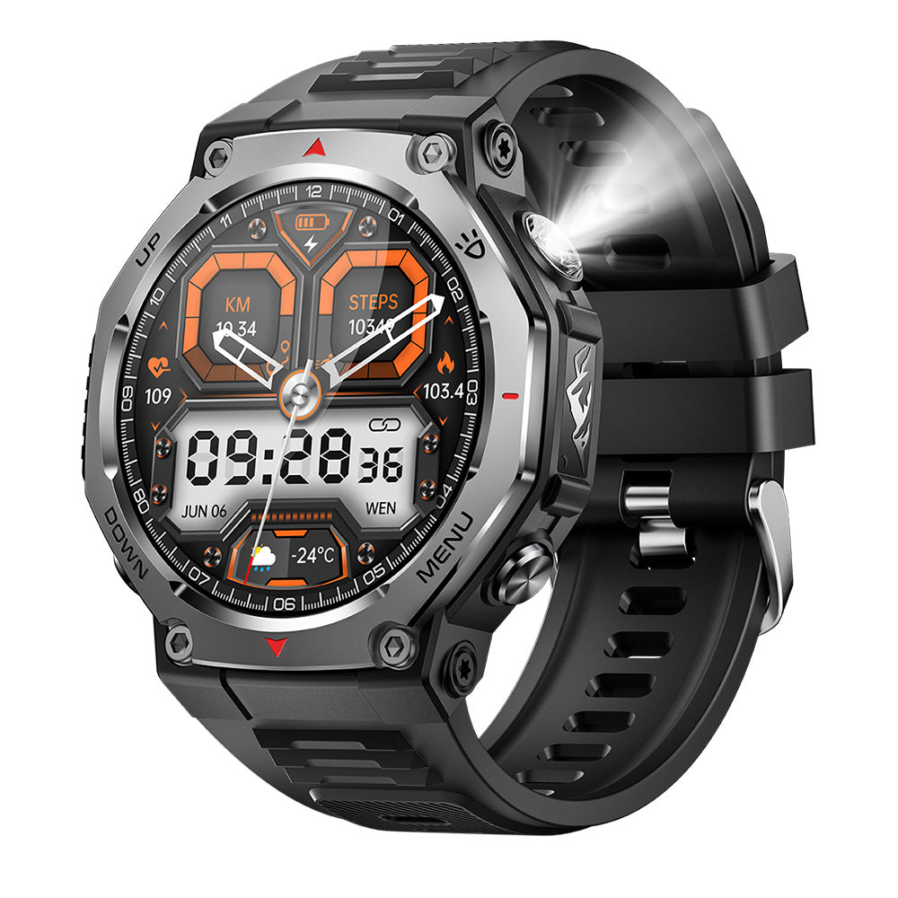 KT85 Smart Watch Bluetooth Call Flashlight Heart Rate Oximeter Step Multifunctional Outdoor Watch