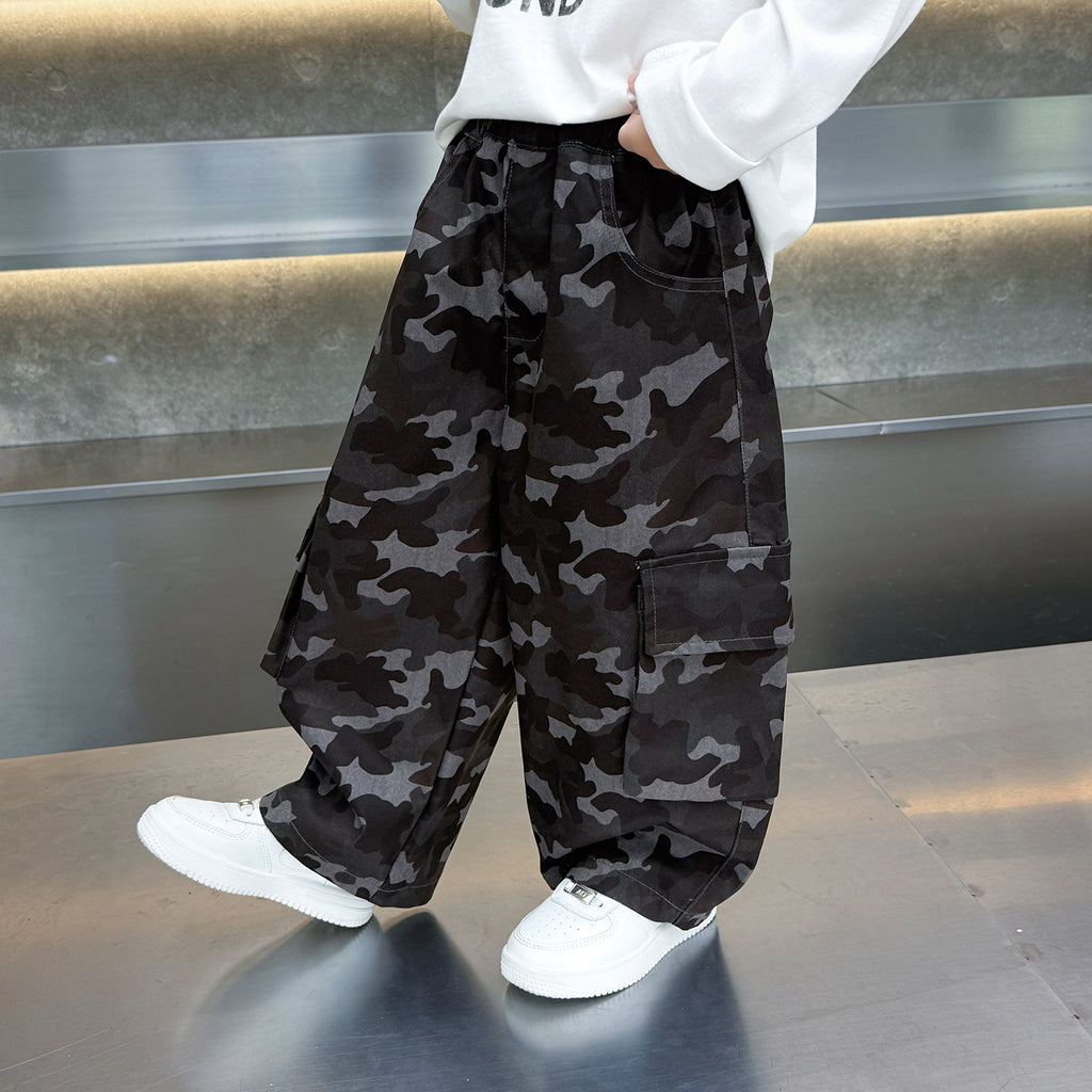 Boys'Casual Camouflage Cargo Pants