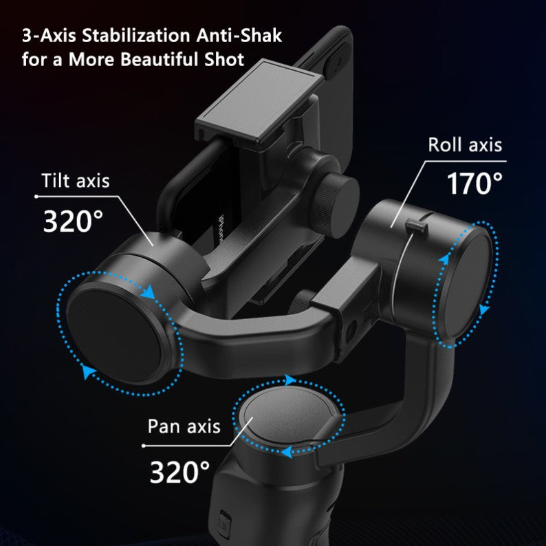 F8 mobile phone camera stabilizer, handheld three-axis anti-shake gimbal, TikTok live broadcast tripod, short video camera stabilizer