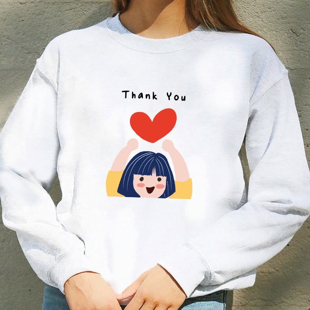 Love printed long sleeved hoodie