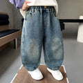 Boys Casual Straight Leg Loose Fit Denim Jeans