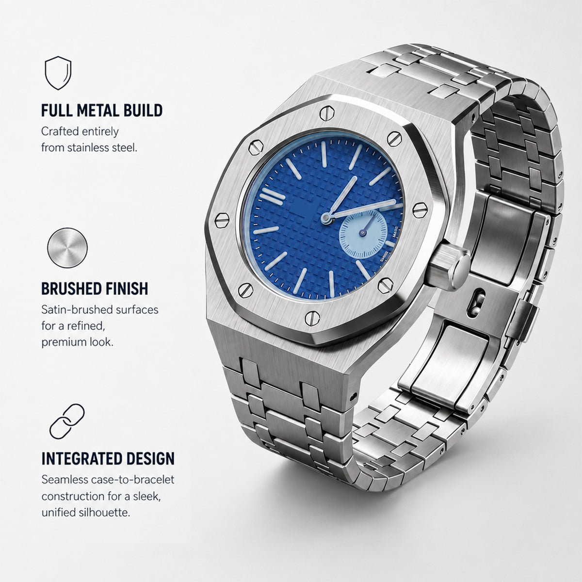 Caixa modificada em aço inoxidável com caixa e bracelete modificadas Royal Pop Metal