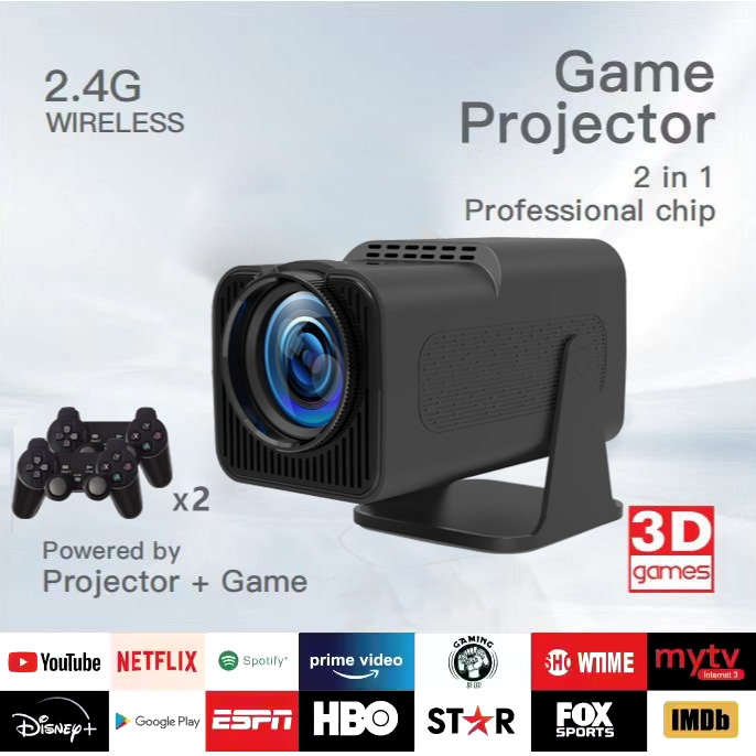 MP3 Games 32GB F600 Projector Portable Wireless 4K Full HD Video LCD 1080P Home Android 180 Degrees Pk HY320 Outdoor Projector