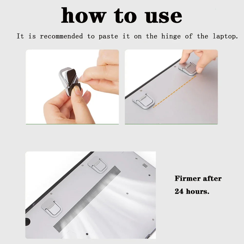Mini Foldable Laptop Stand, Portable Computer Keyboard, Self-Adhesive Invisible Notebook Stand and Keyboard Lift for Desk