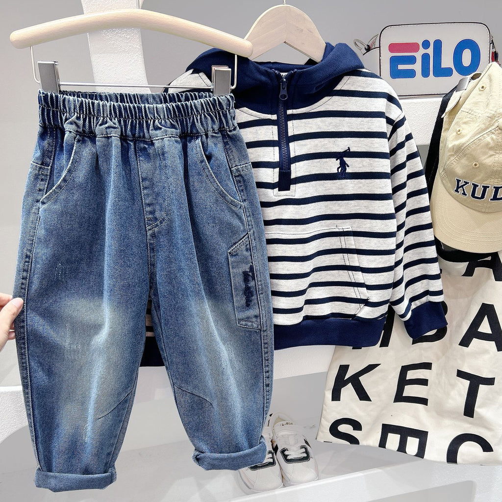 Denim Pants Wide Leg Straight Leg Jeans for Children and Teens