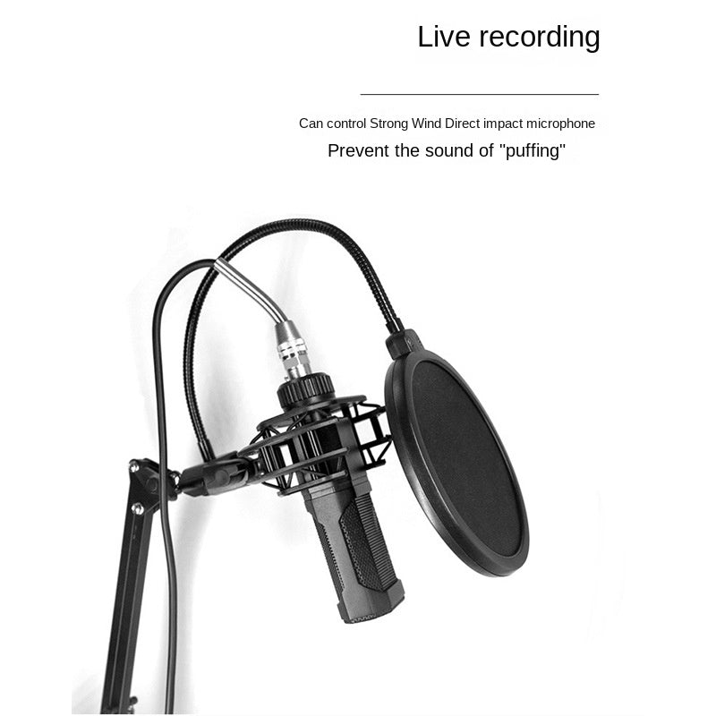 Direct Factory Supply Windscreen for Live Streaming Microphone Double Layer Capacitor Mic Windscreen for Broadcaster Recording Studio Microphone Windscreen