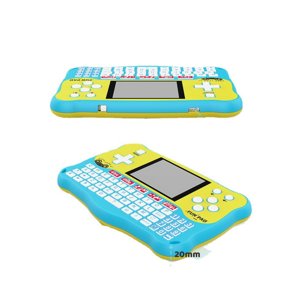 Multifunctional children's tablet: alphanumeric, music, and voice learning early education device for puzzle games.
