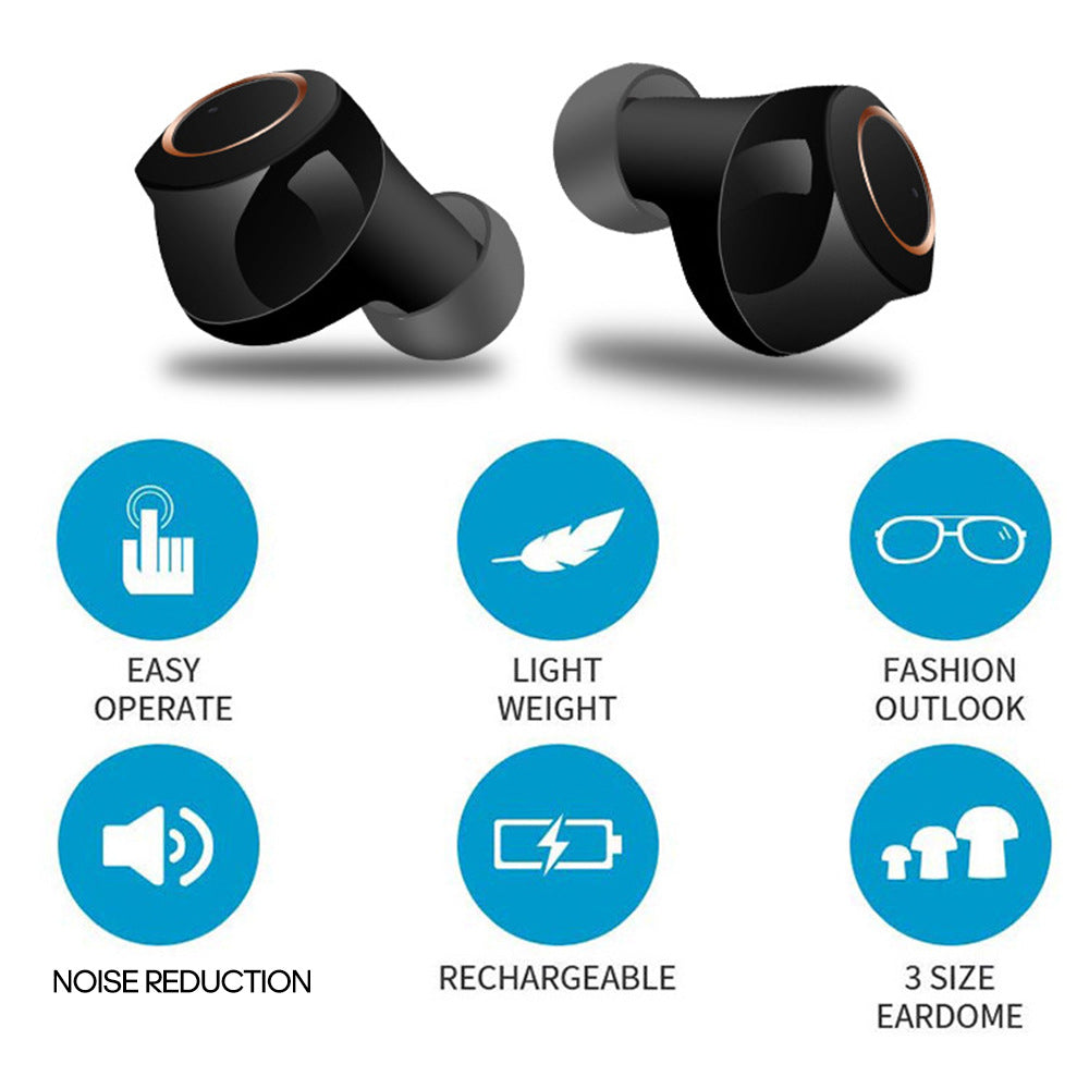 Invisible Rechargeable In-Ear Hearing Aid Z-100 with Charging Case Digital Hearing Aid for Both Ears