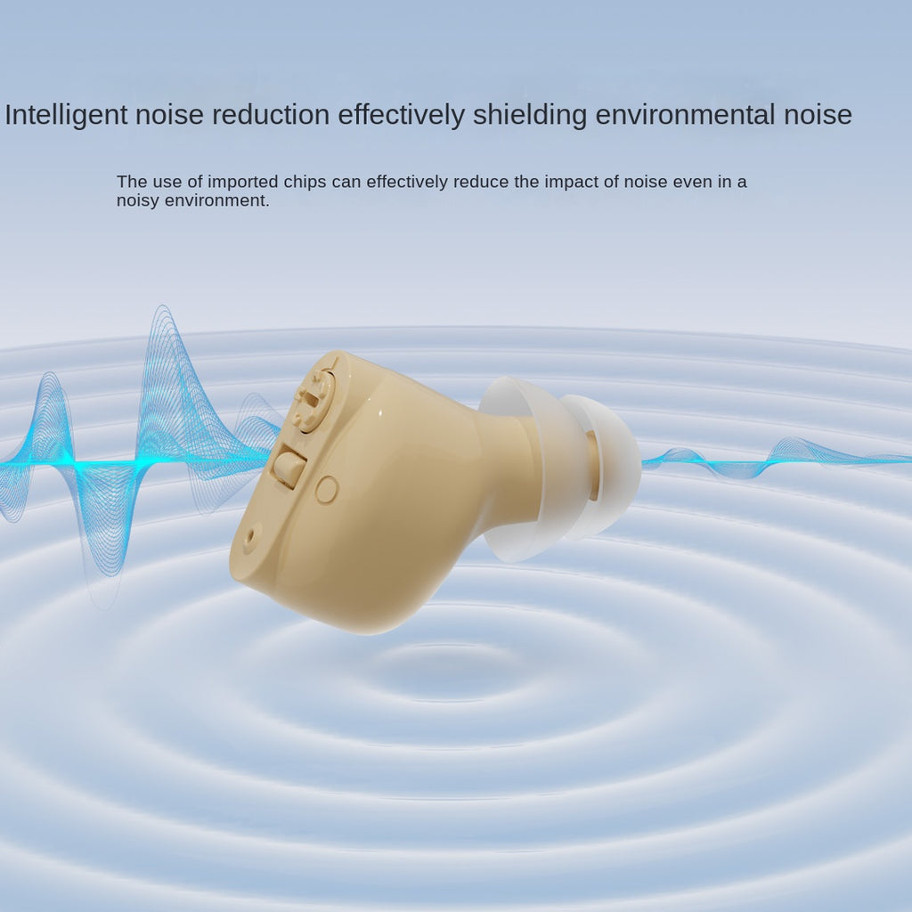 Aparelho Auditivo Portátil para Idosos - Amplificador de Som Intra-auricular Recarregável, Acessórios de Dispositivo de Assistência Auditiva