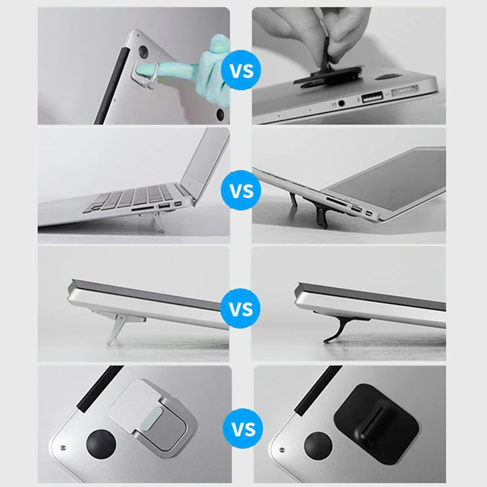 Mini Foldable Laptop Stand, Portable Computer Keyboard, Self-Adhesive Invisible Notebook Stand and Keyboard Lift for Desk