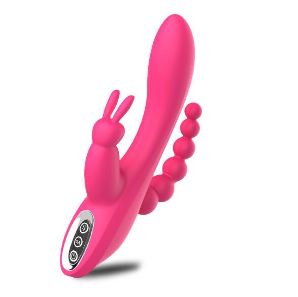 Triple Rabbit Vibrator — 12 Modes | G-Spot + Clitoral + Anal | Rechargeable | Adult (18+)
