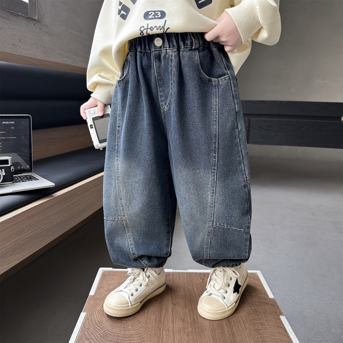 Boys' Cuffed Ankle Denim Pants