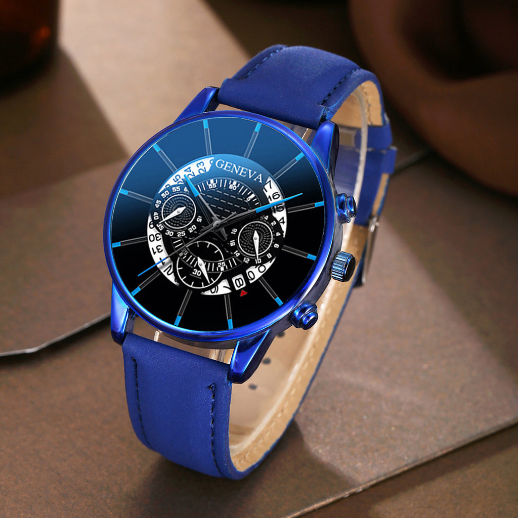 Relógio de Homem Quartz Analógico – Pele Sintética, Diâmetro 42mm