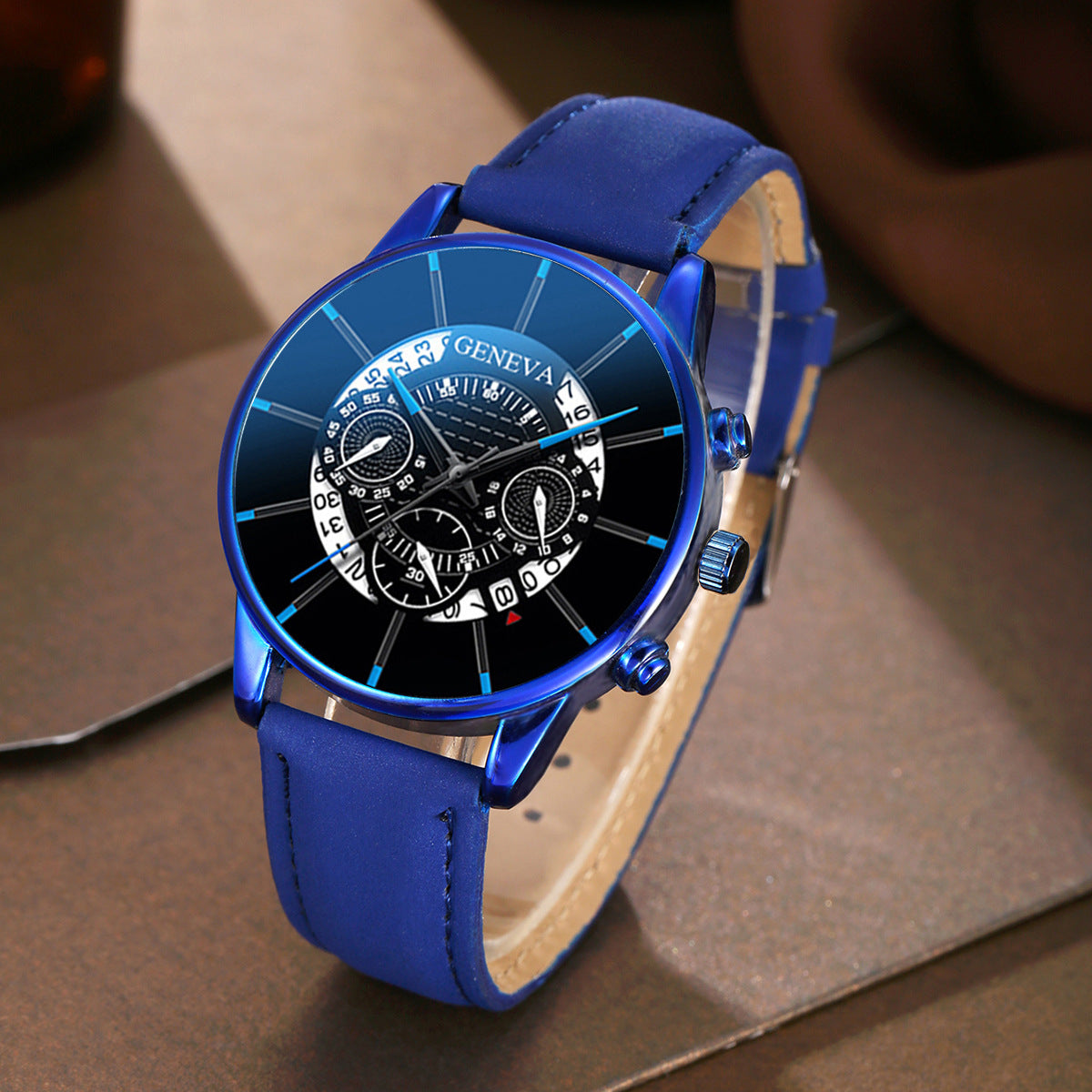 Relógio de Homem Quartz Analógico – Pele Sintética, Diâmetro 42mm