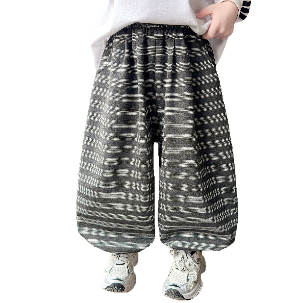 Trendy Casual Striped Loose Harem Pants for Boys