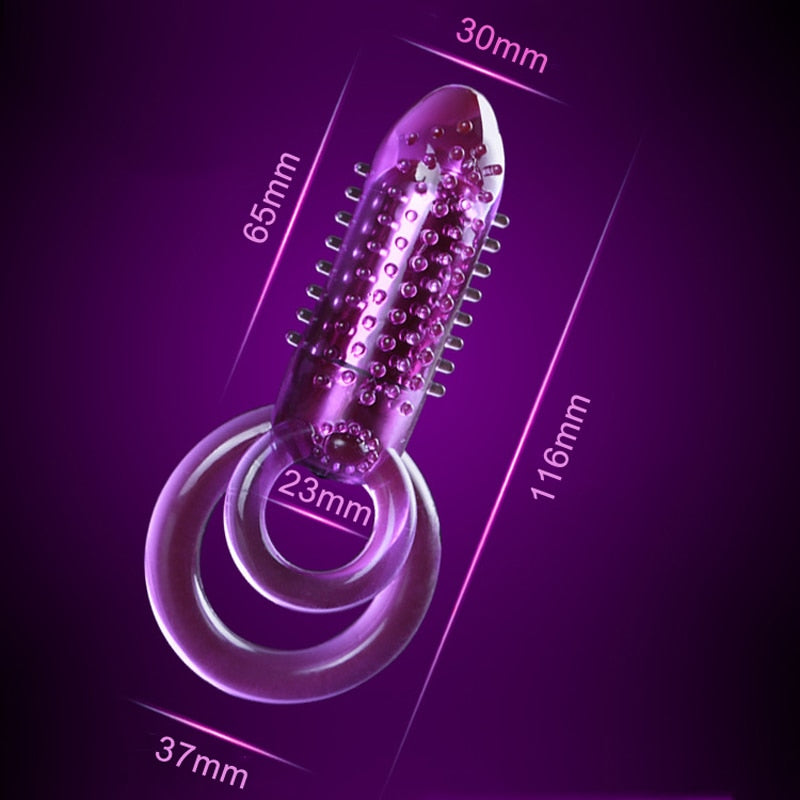 Vibrador Bala com Duplo Anel — 7 Velocidades | Ponto G + Clítoris | Roxo | Adultas (+18)