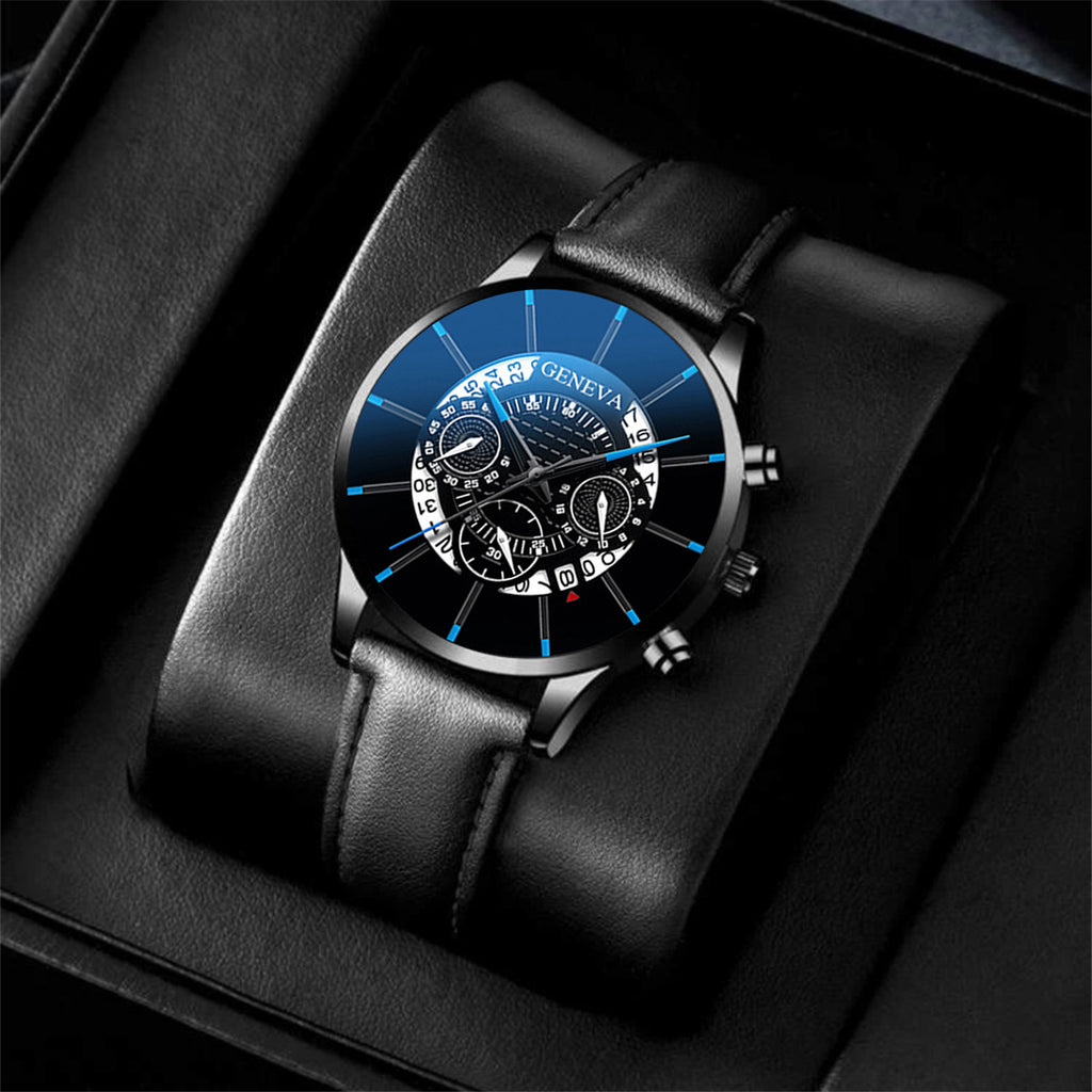 Relógio de Homem Quartz Analógico – Pele Sintética, Diâmetro 42mm