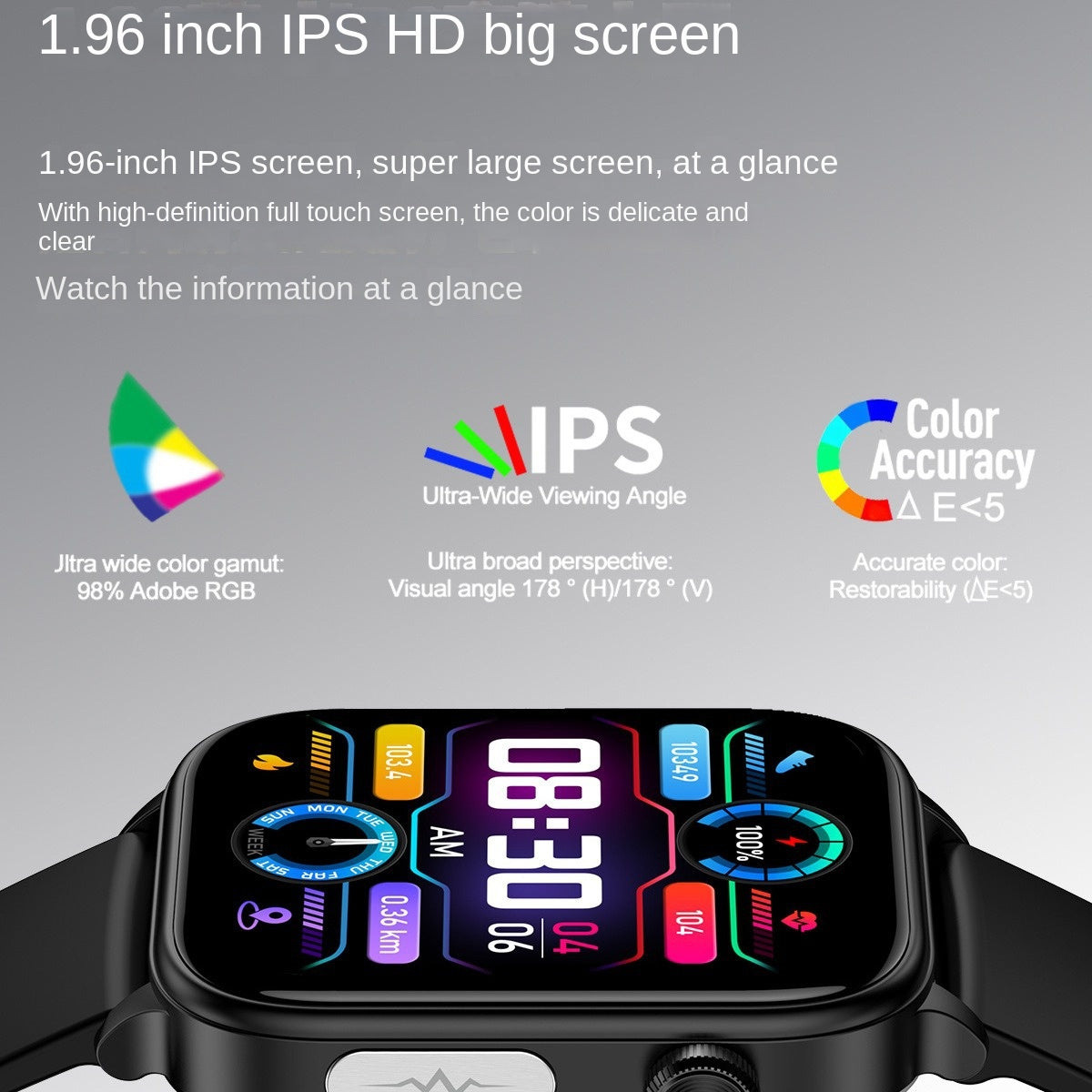 ET570 Smart Watch with Bluetooth Call, ECG Function, Non-invasive Blood Glucose, and True Blood Oxygen Monitoring