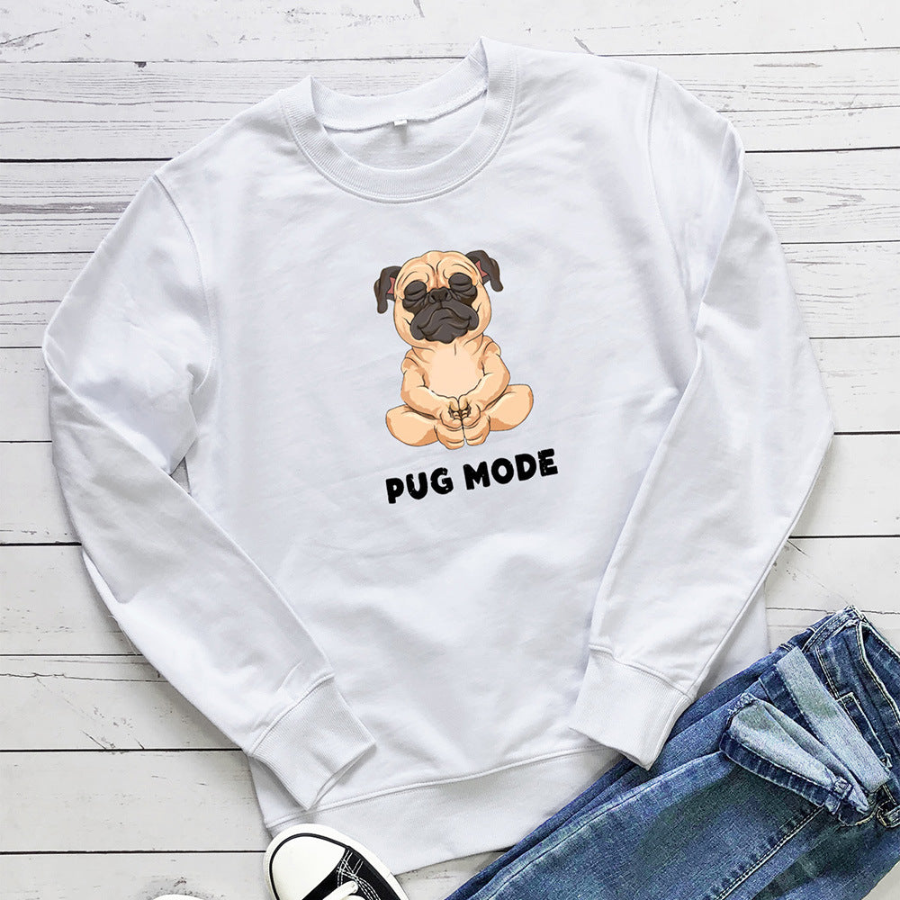 PUG MODE letter printed hoodie