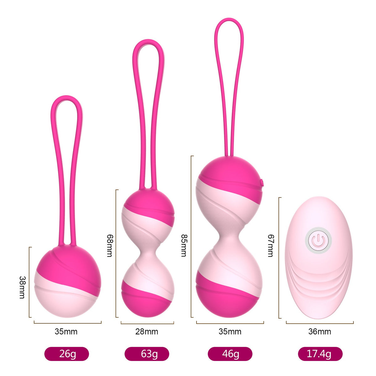 Bola Kegel 2 em 1 — Exercício e Massagem com 10 Modos de Vibração | Adultos (+18)