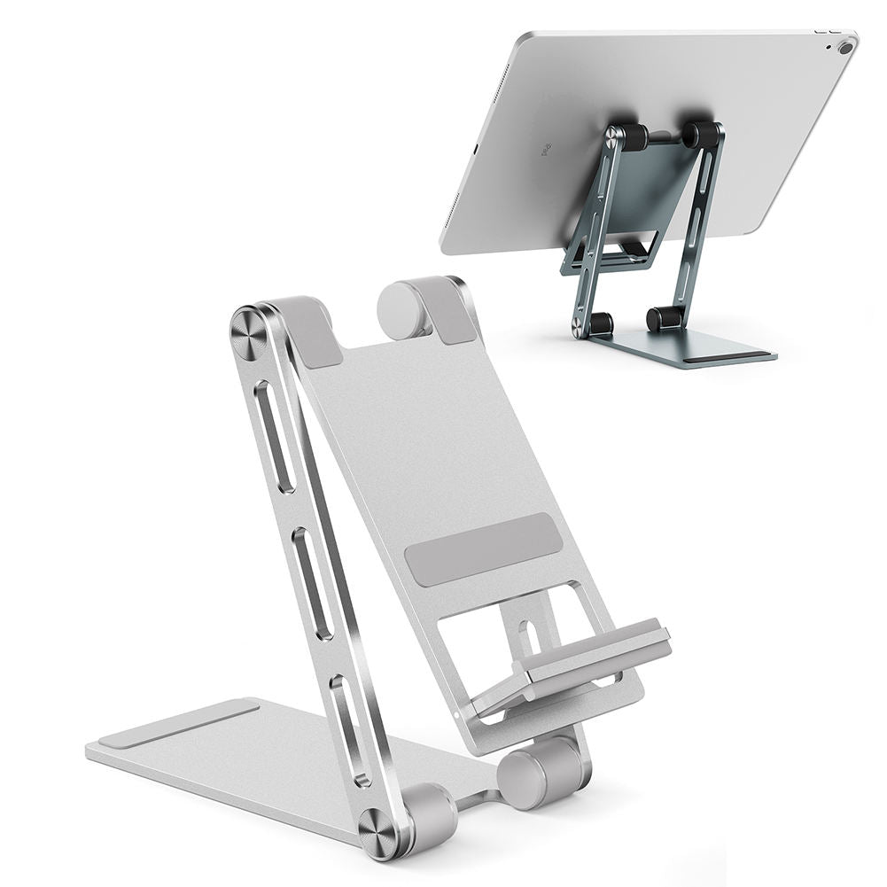 Suporte para telemóvel ajustável em altura, suporte de alumínio para mesa para tablets