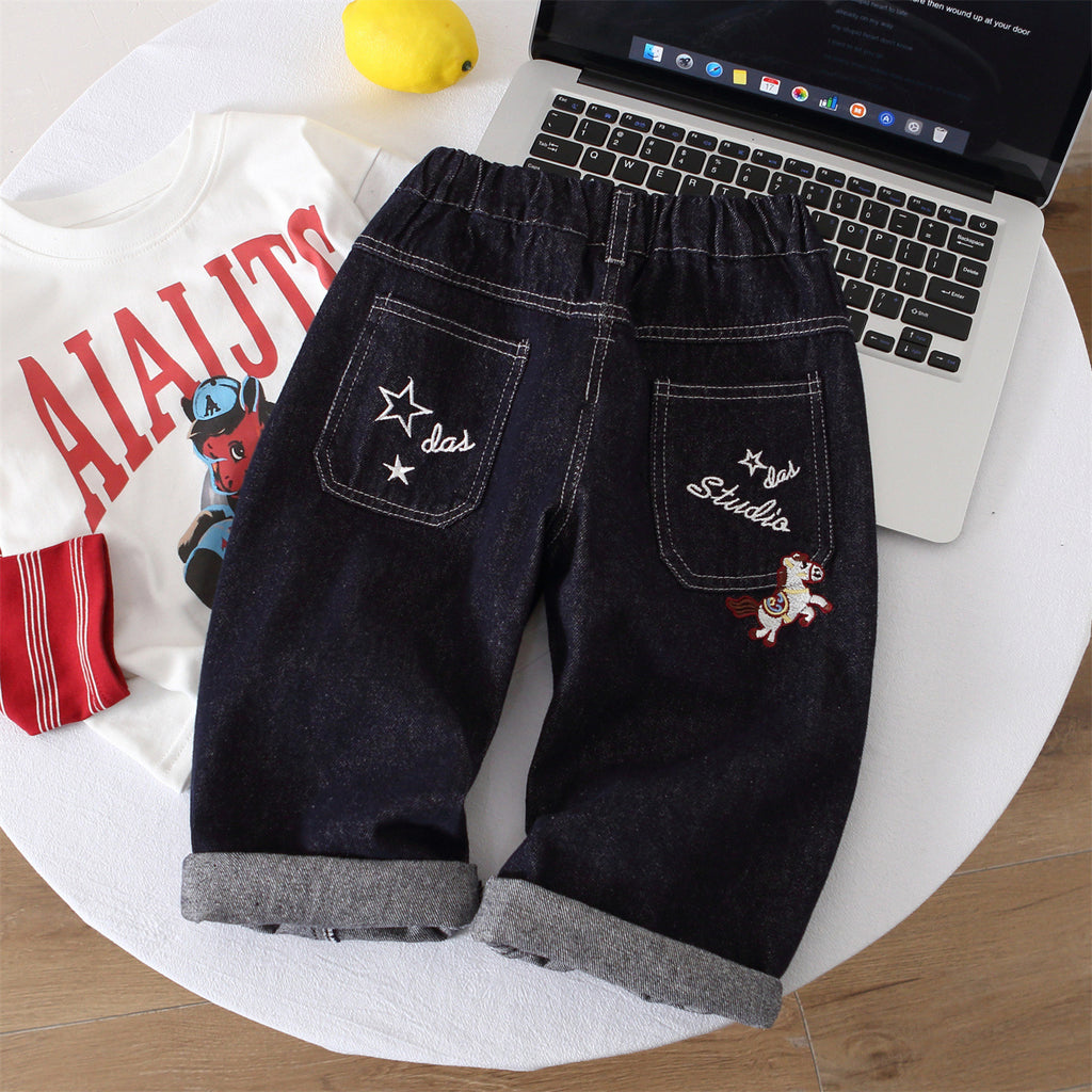 Casual Big Kids Denim Long Pants