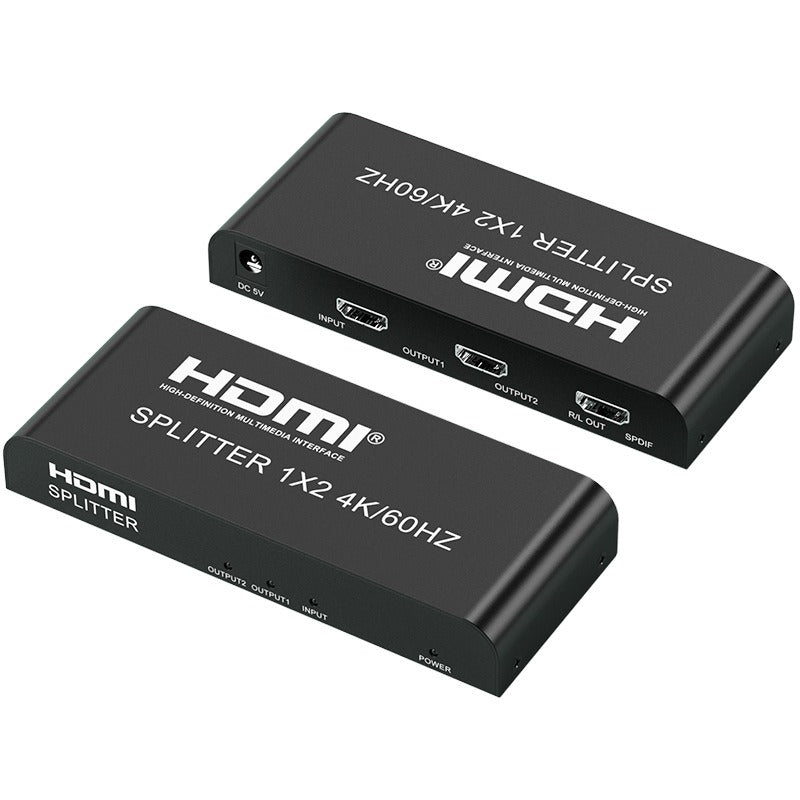 HDMI Splitter 1x2 4K60Hz Series HDMI One-In-Two-Out Splitter HD Video Duplicate Display Device