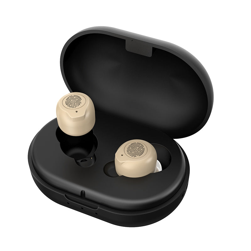 Aparelho Auditivo Amplificador de Som para Idosos com Estojo de Carregamento Magnético, Mini Recetor de Som Invisível, Amplificador de Áudio Portátil