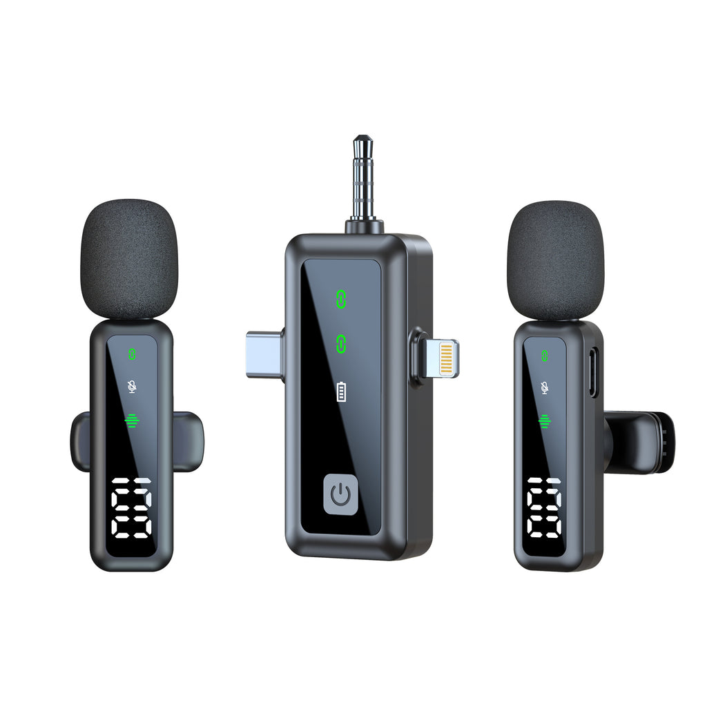 Microfone de Lapela Sem Fios para Transmissão em Direto de Computador no Exterior com Redução de Ruído, Microfone Universal Pequeno