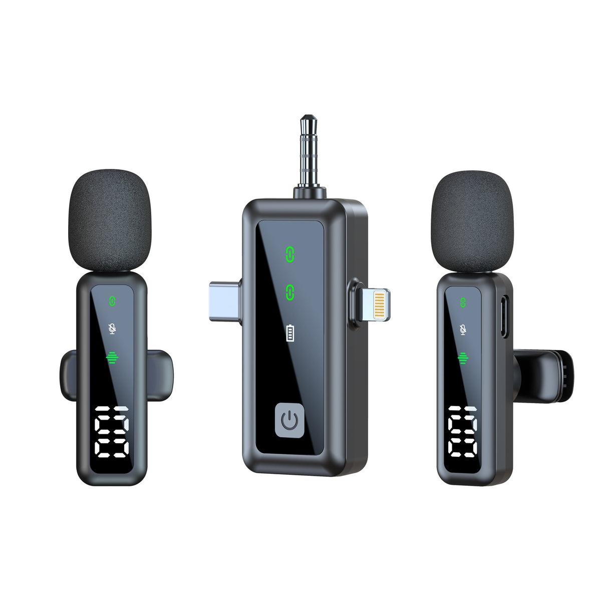 Microfone de Lapela Sem Fios para Transmissão em Direto de Computador no Exterior com Redução de Ruído, Microfone Universal Pequeno