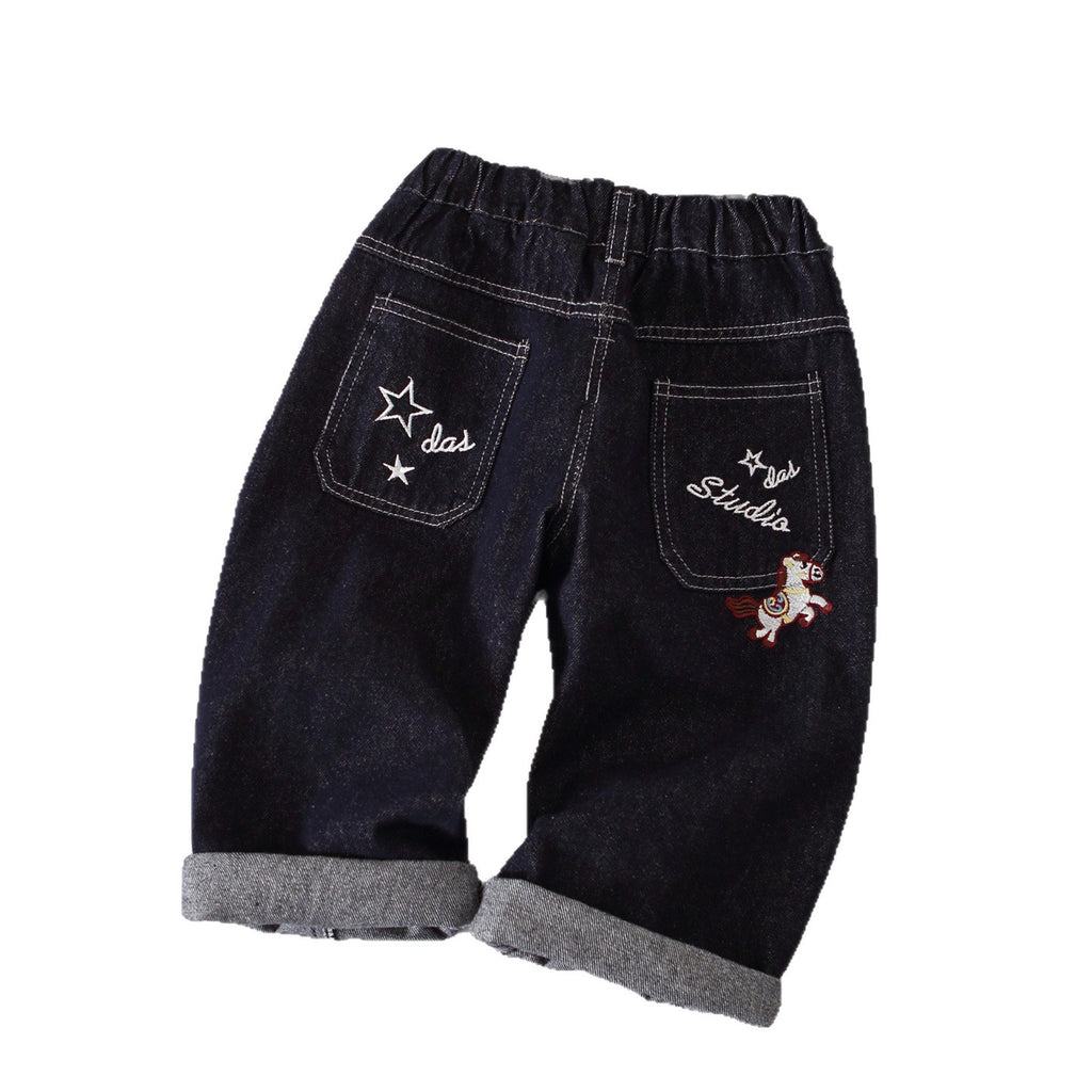 Casual Big Kids Denim Long Pants