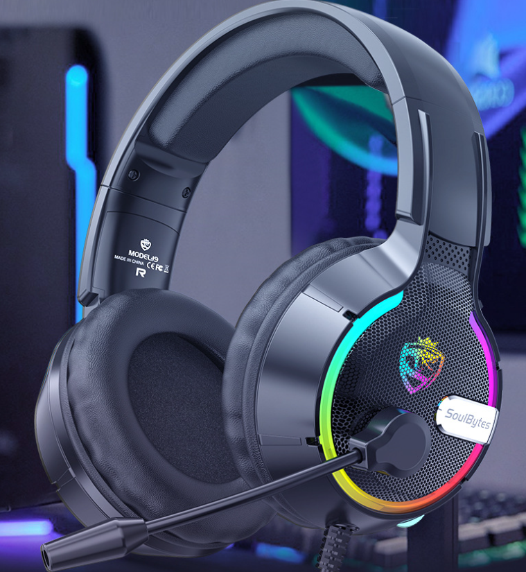 Head-mounted gaming headset Soulbytes S19 wired RGB computer headset streamer gaming headset